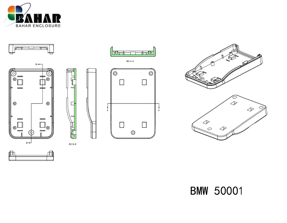 БАХАР WallMountingElectronicEnclosureGerman отраслевой стандарт 1 шт(ы) BMMW50001-A1/A2(110 мм х 70 мм х 38 мм