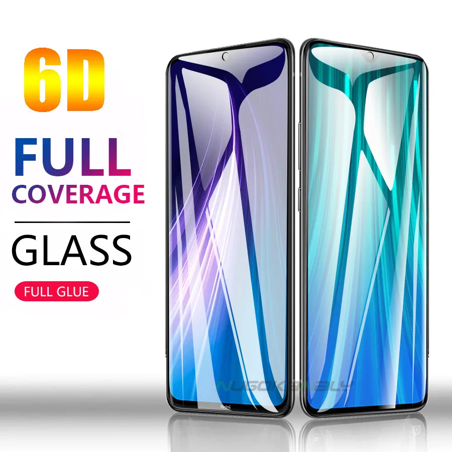 6D полное покрытие закаленное стекло для Xiaomi Redmi Note 8 Pro 8T Защита экрана Note8 защитная