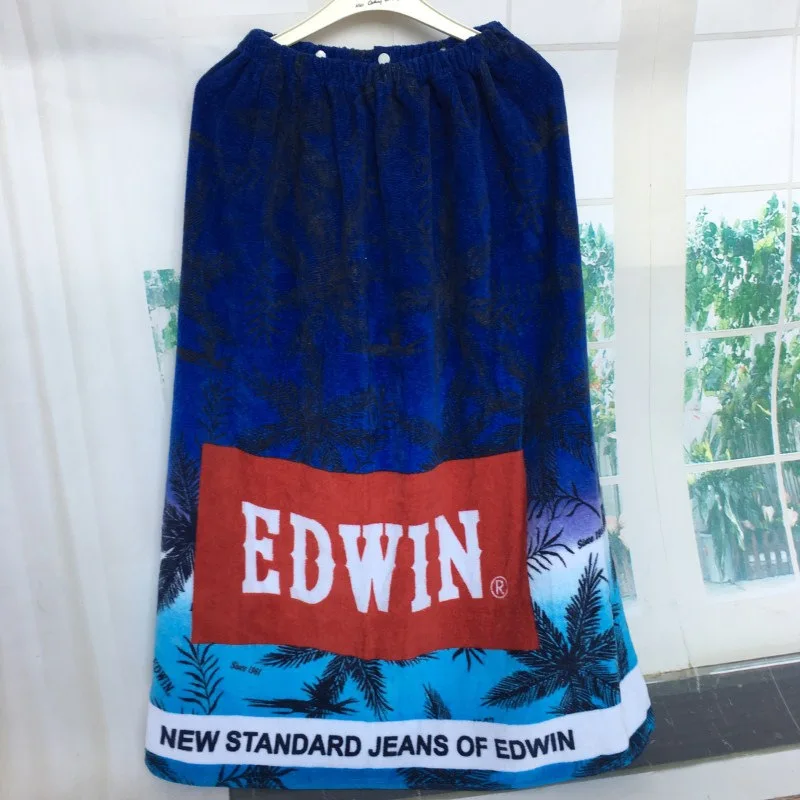 

Pure cotton bath skirt water-absorbing muscle-friendly bathrobe adult men and women home wrapped chest bath towel 80cm long