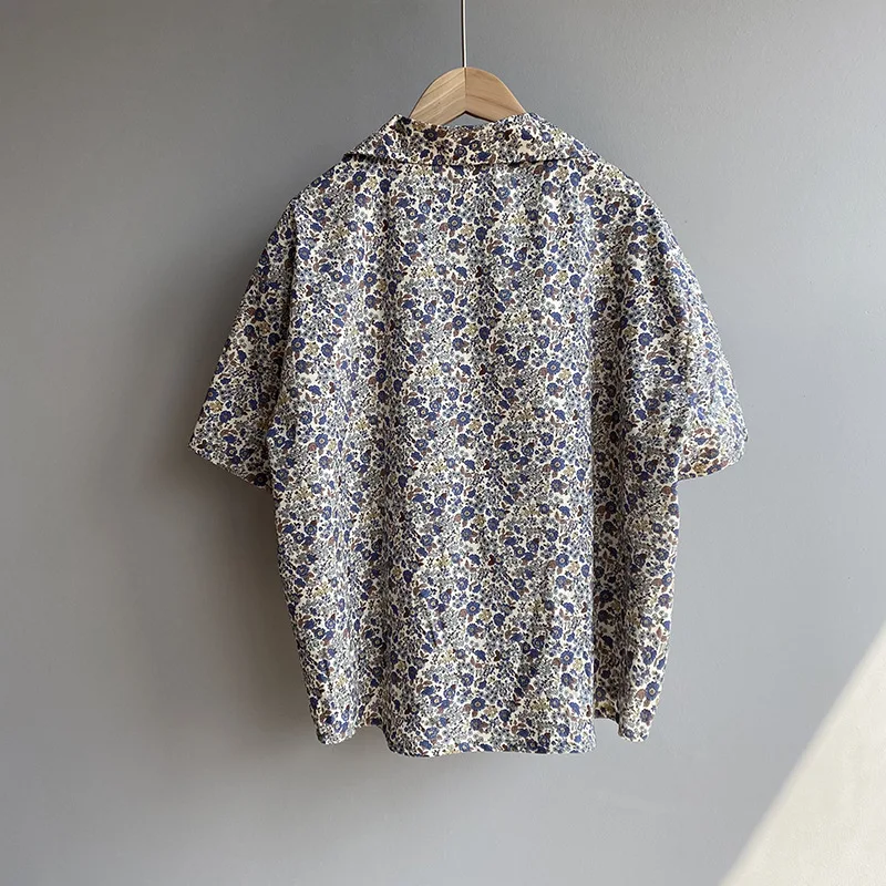 

ZAWAHIKI korean ins blusas mujer notched collar short sleeve shirts elegant vintage spring summer floral casual women blouses
