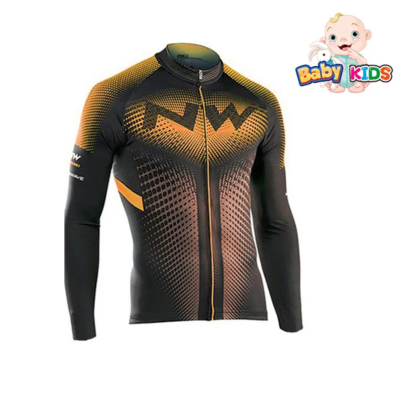 Winter Kids Shirt Детская одежда Ropa Ciclismo с длинным рукавом, комплекты из Джерси для велоспорта, осенние дышащие детские костюмы для велоспорта, одежда для велоспорта для мальчиков - Цвет: Winter Kids Shirt