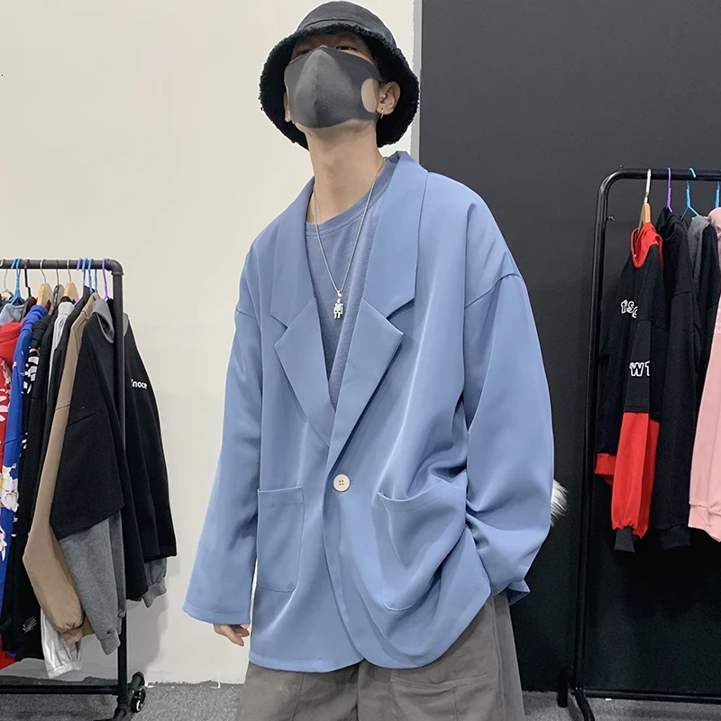 2019 осеннее мужское Свободное пальто 4 цвета одежда из хлопка однокнопочные