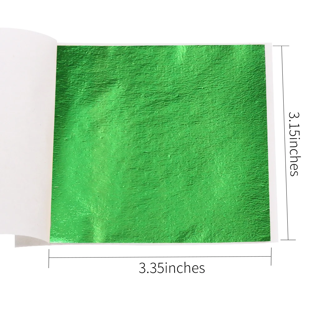 Фольгированная бумага из зеленого сплава с золотыми листьями для