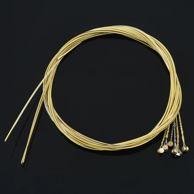 Сменные стальные струны 6 шт. для акустической гитары новинка серебристый +