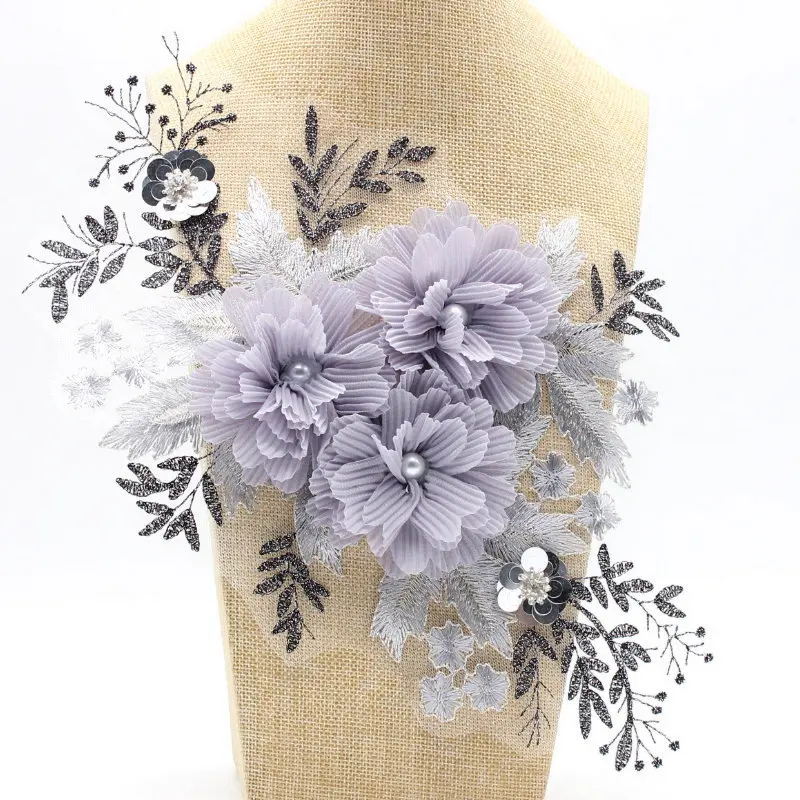 25 видов дополнительной аппликации для вышивки 3D Цветочный кружевной воротник