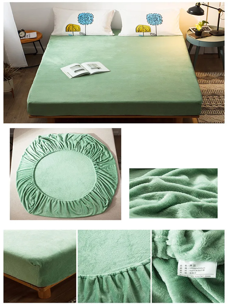 Однотонный фланелевый матрас в Европейском стиле утолщенные сохраняющие тепло