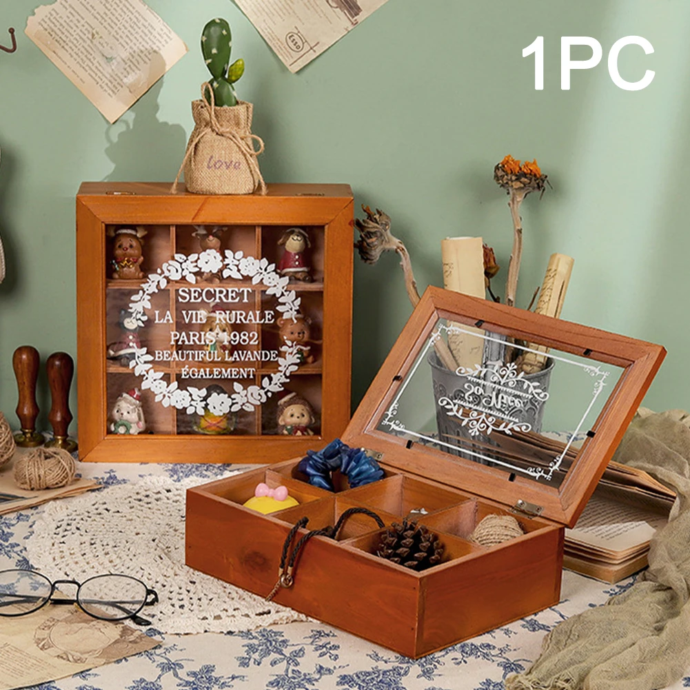 

Multi Compartments Home Desk Organizer Earrings Necklace Wooden Jewelry Box Portable With Cover Rings Case Display Travel