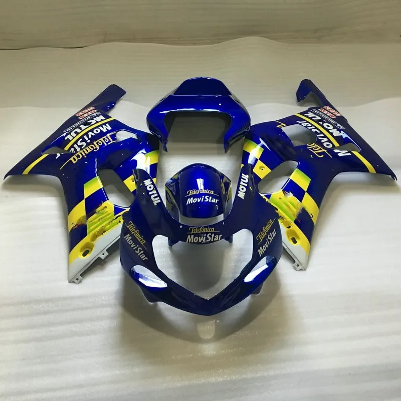 Лучший комплект обтекателей для GSXR600 750 K1 01 02 03 GSXR 600 GSXR750 2001 2002 2003 ABS синие