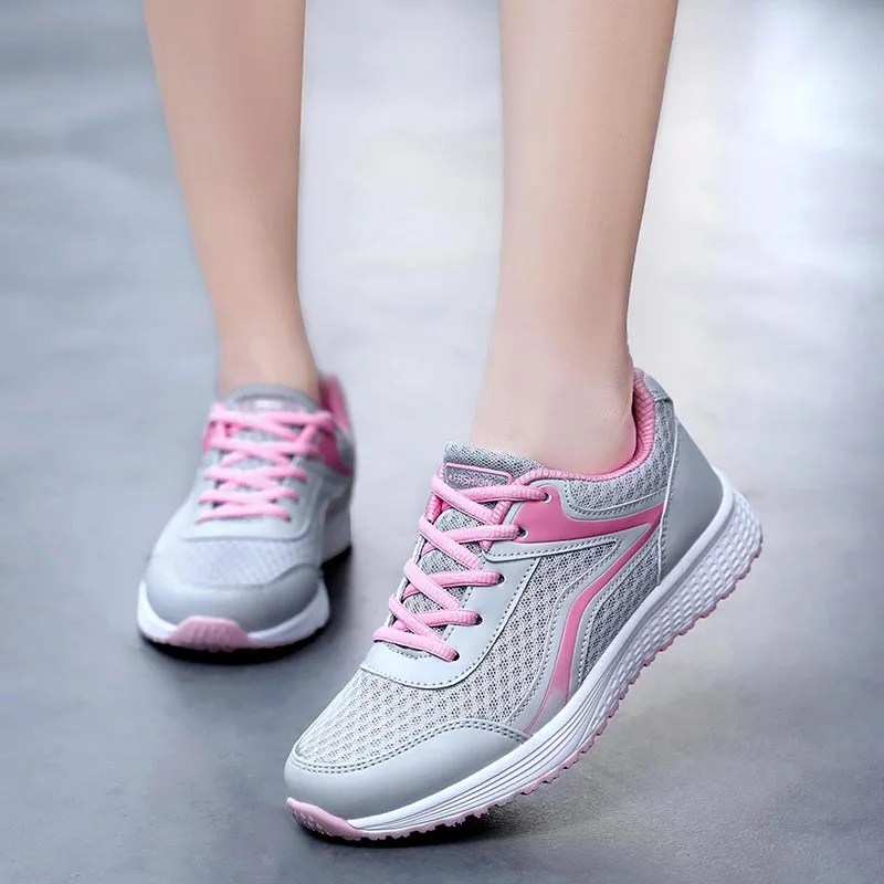 

2020 Women Shoes Summer Pink Sneakers Zapatos de mujer Super Light chaussures femme Shoes Female Mesh Sneakers Women Casual Shoe