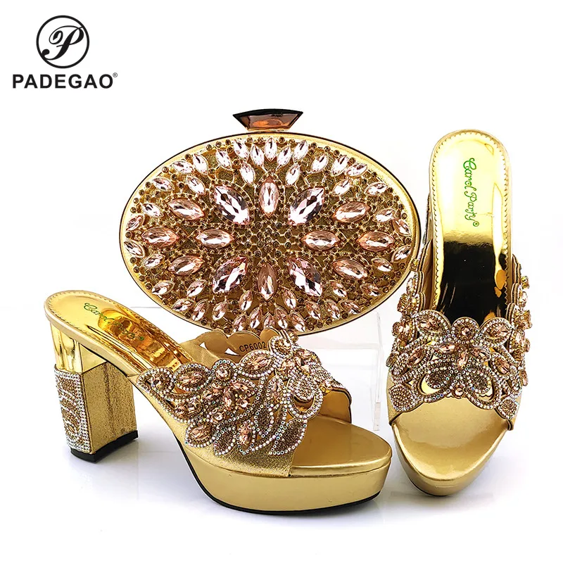 

2020 New Arrival Women Shoes and Bag Set In Italy African Shoe and Bag Set for Party Italian Ladies Sandals with Heels