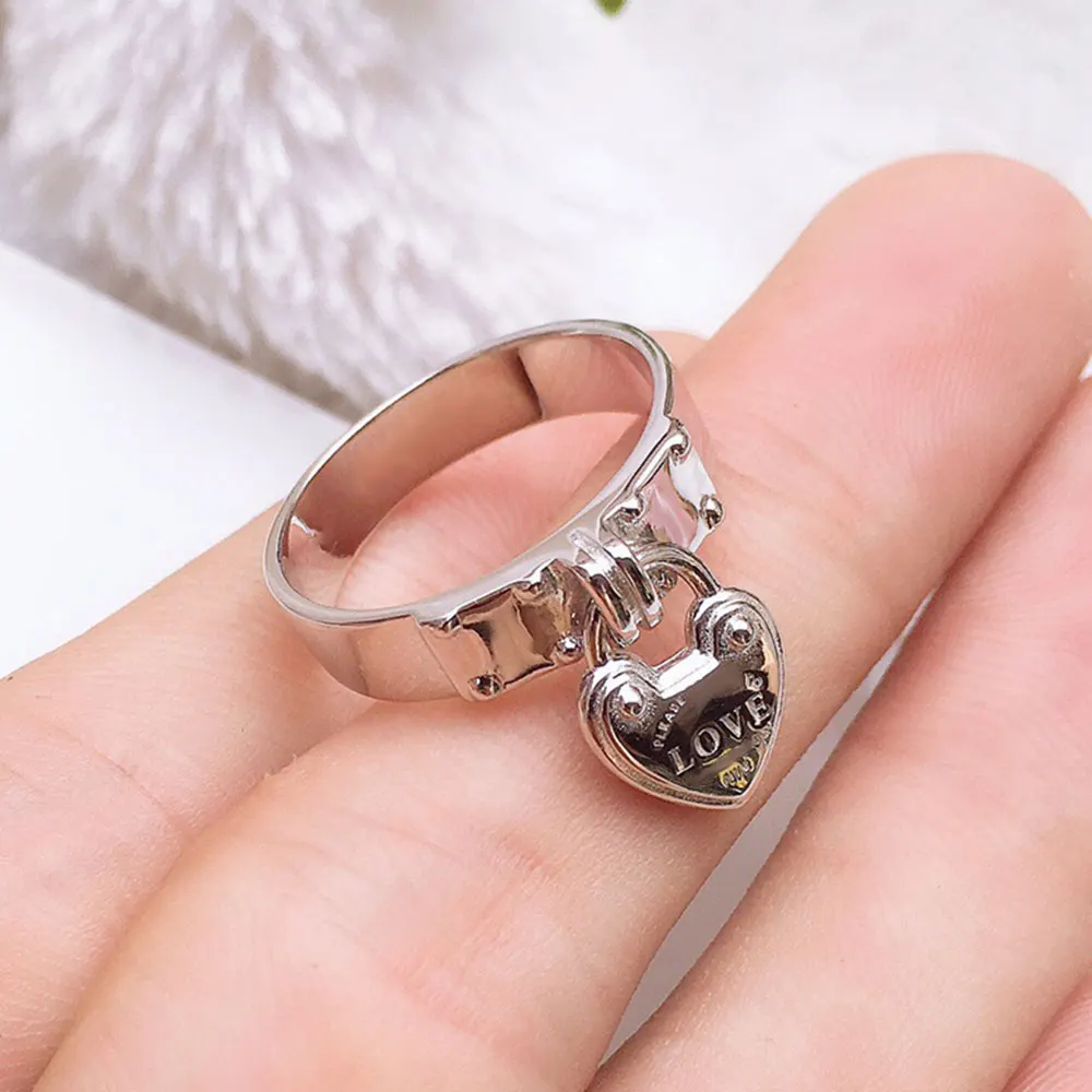 

AYBS Real 925 Rings High Quality TIFN Original1:1LOGO "Classic Heart Lock" Rings Female