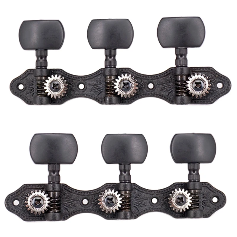 

1 Pair Vintage Acoustic Guitar String Tuning Pegs Guitar Tuners Acacia Knobs 3R3L Black
