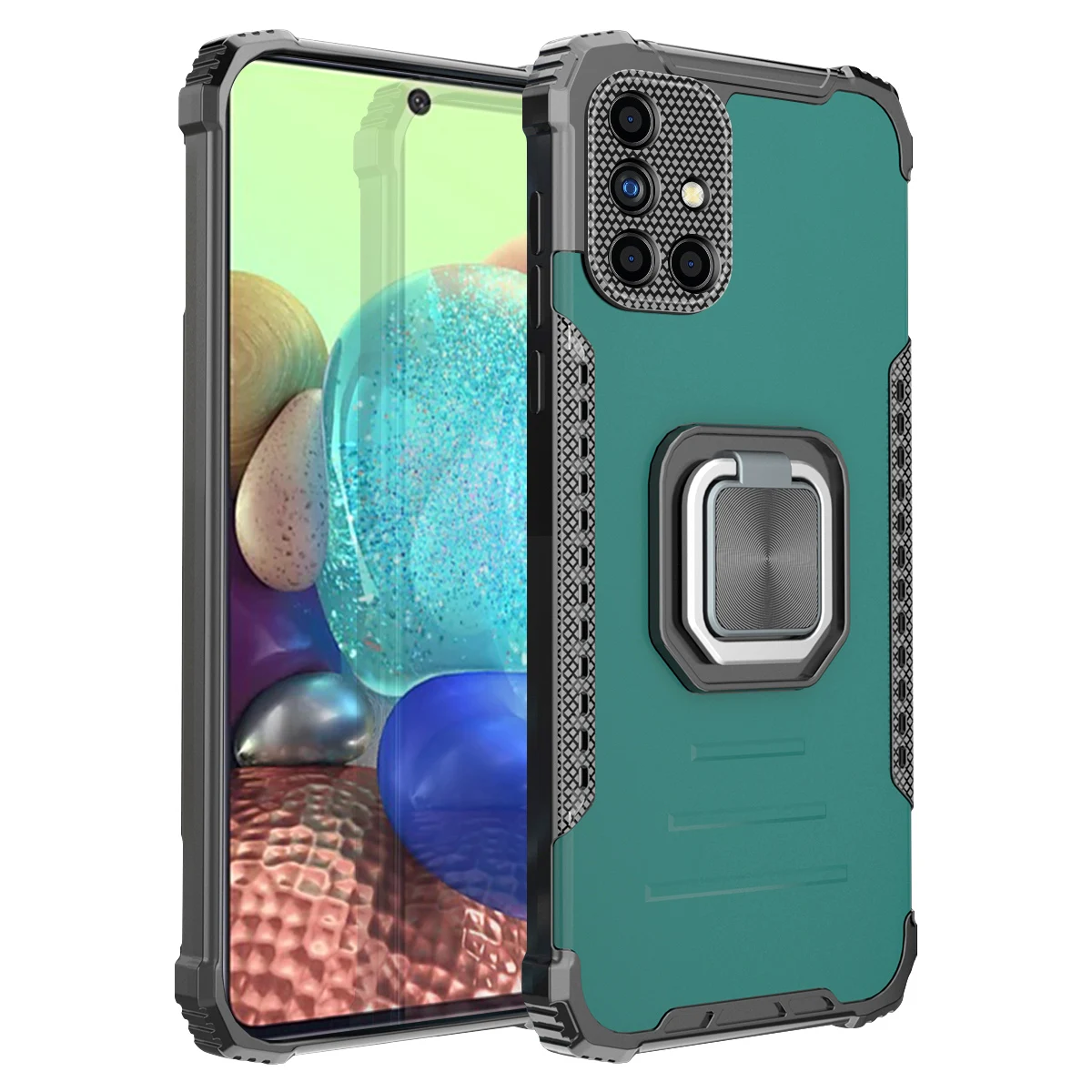 

Luxury Anti-fall Armor With Ring Magnetic Bracket Phone Case For Samsung Galaxy A71 A72 A51 A52 A32 A31 A41 A21 A12 4G 5G Cover