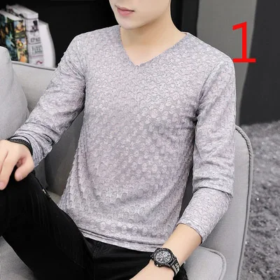 

2020 autumn long-sleeved t-shirt men's cotton round neck loose thin coat men's clothing