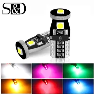 Светодиодсветодиодный лампы T10 W5W Canbus Габаритные фонари для автомобиля лампа для чтения Авто купольная Дверь Аксессуары для ламп белый красный желтый зеленый синий розовый, 2 шт.