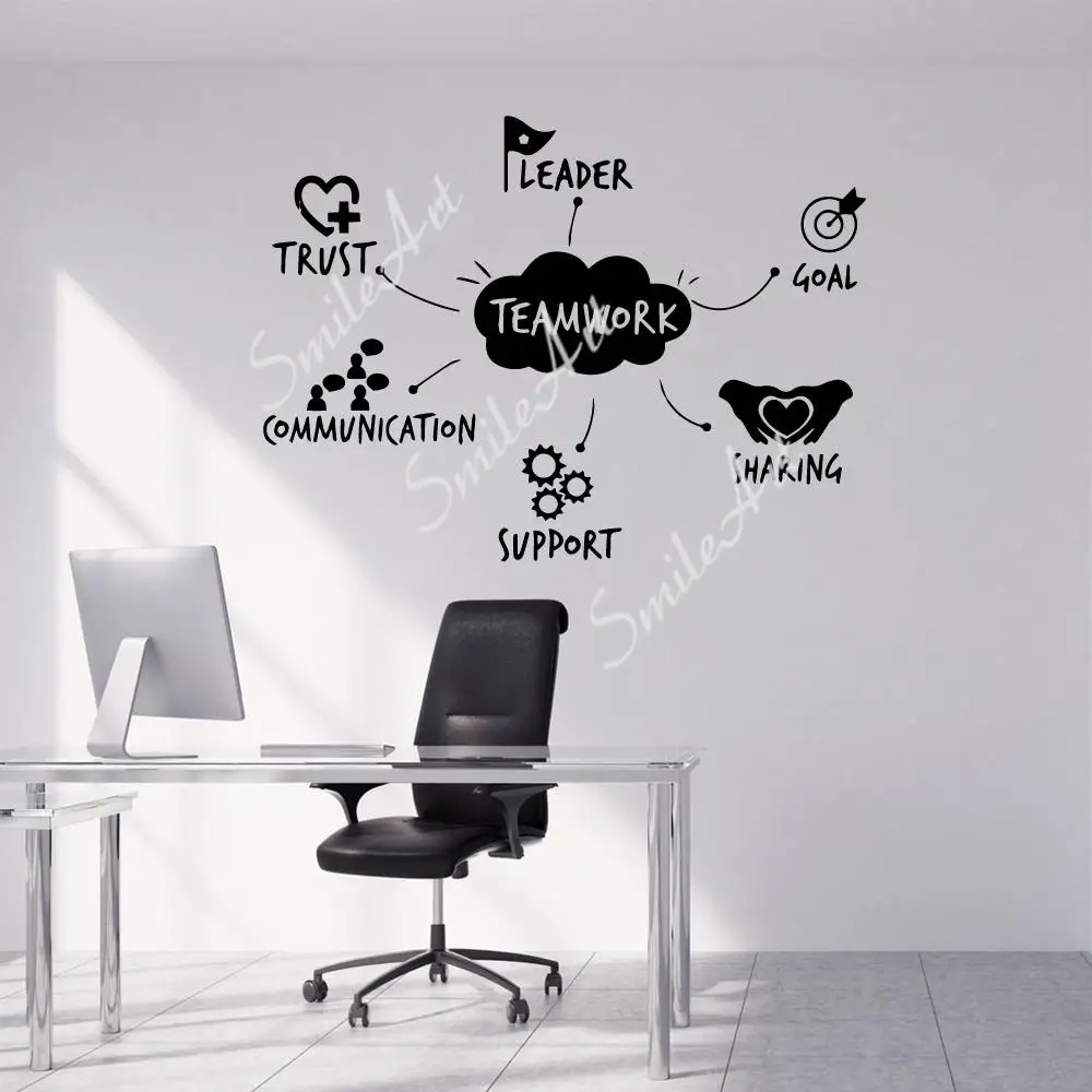 

Romantic Text TeamWork Decal Removable Vinyl Mural Poster For Kids Rooms Decoration Removable Decor Wall Decals