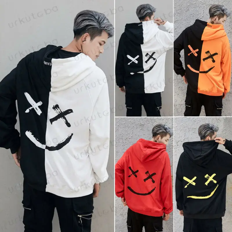 Мужская толстовка с капюшоном на осень и зиму свитер пуловер уличный стиль для