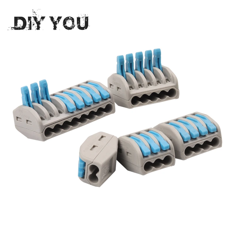 30/50/100 шт. коннектор для проводов компактный проводки 212/3/4/5/8 Клеммная колодка