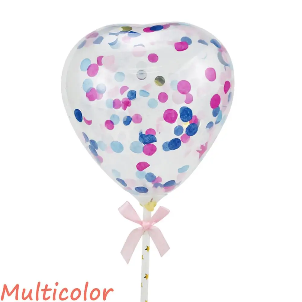 5 дюймов шар торт Топпер Сердце Конфетти декорация с бумажной соломенной лентой