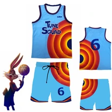 Space Jam Jersey James  #6 Cosplay Costume Tune Squad Shirt New Legacy Basketball Uniform Vest Shorts Set Sportswear Kids Adult