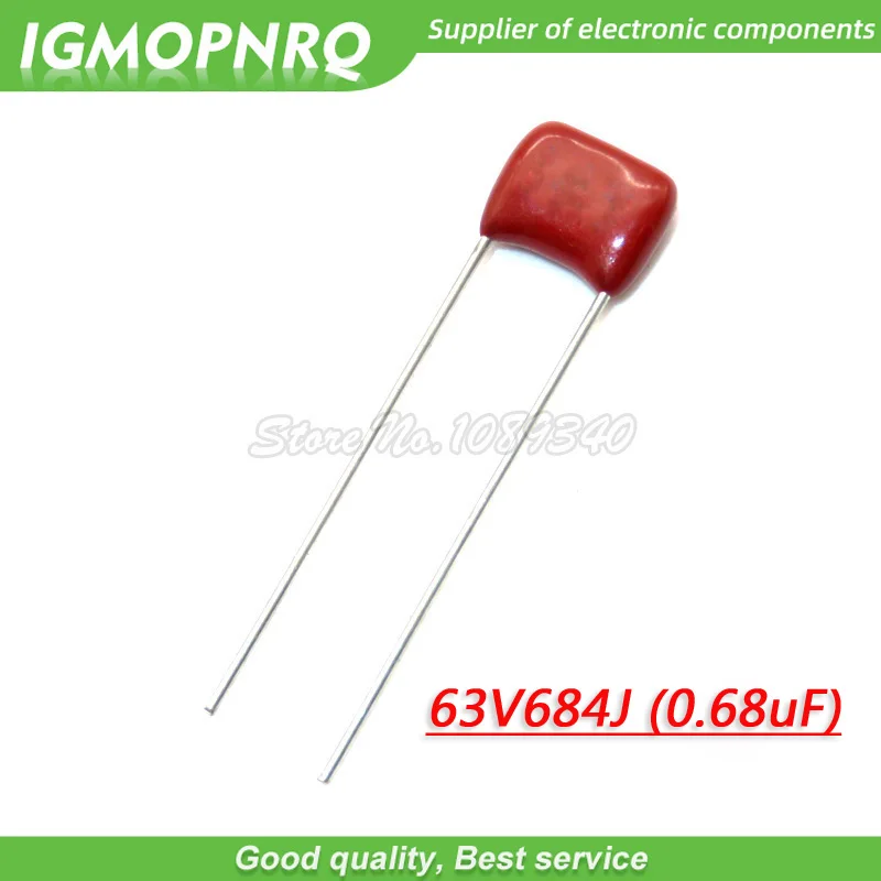 20 шт. 684 63 в 0 68 мкФ шаг 5 мм 680nf 63V684J CBB P5 полипропиленовый пленочный