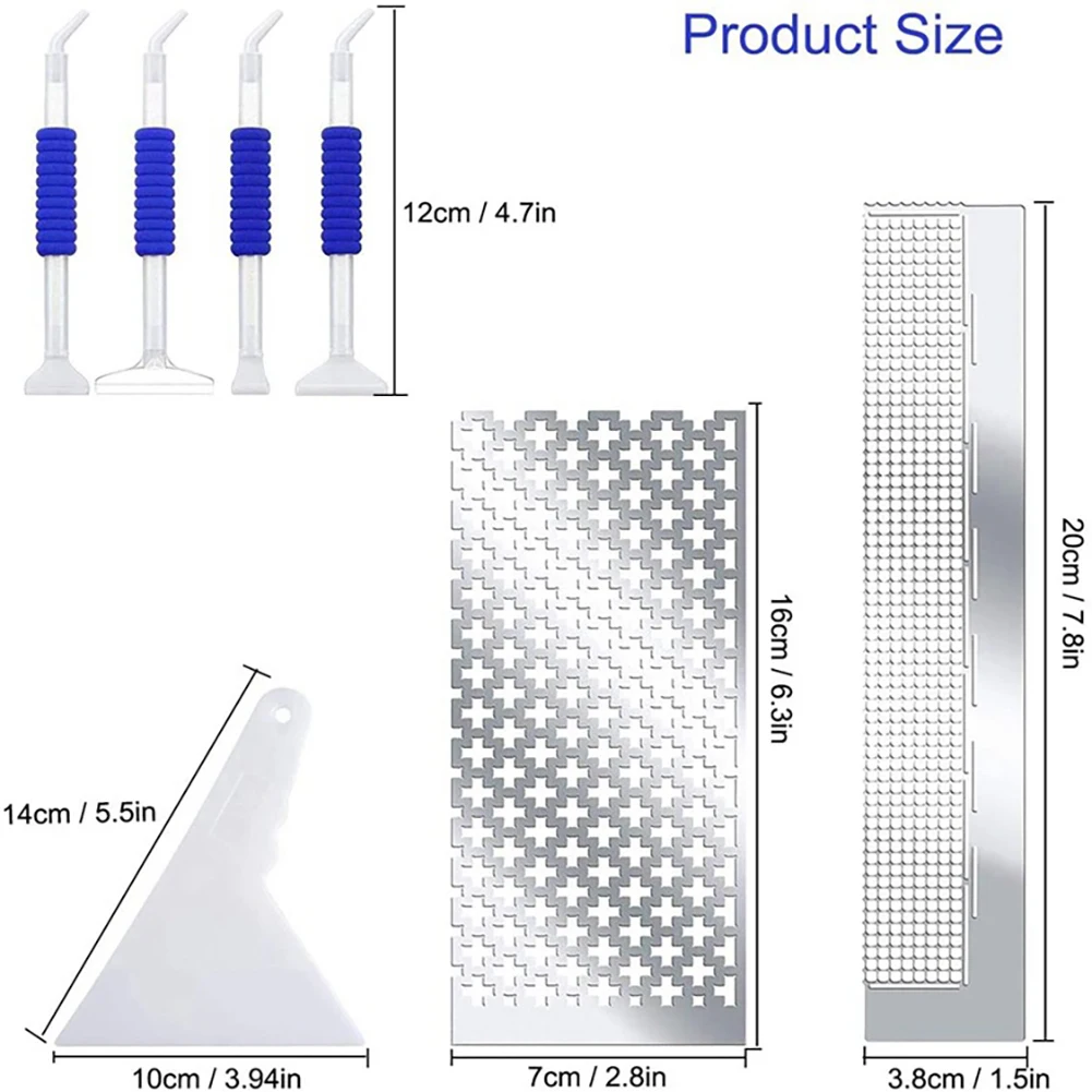 

7pcs Portable Easy Clean Square Round Mesh Embroidery With Blank Grids Stainless Steel Durable 1 Fix Tool Diamond Painting Ruler