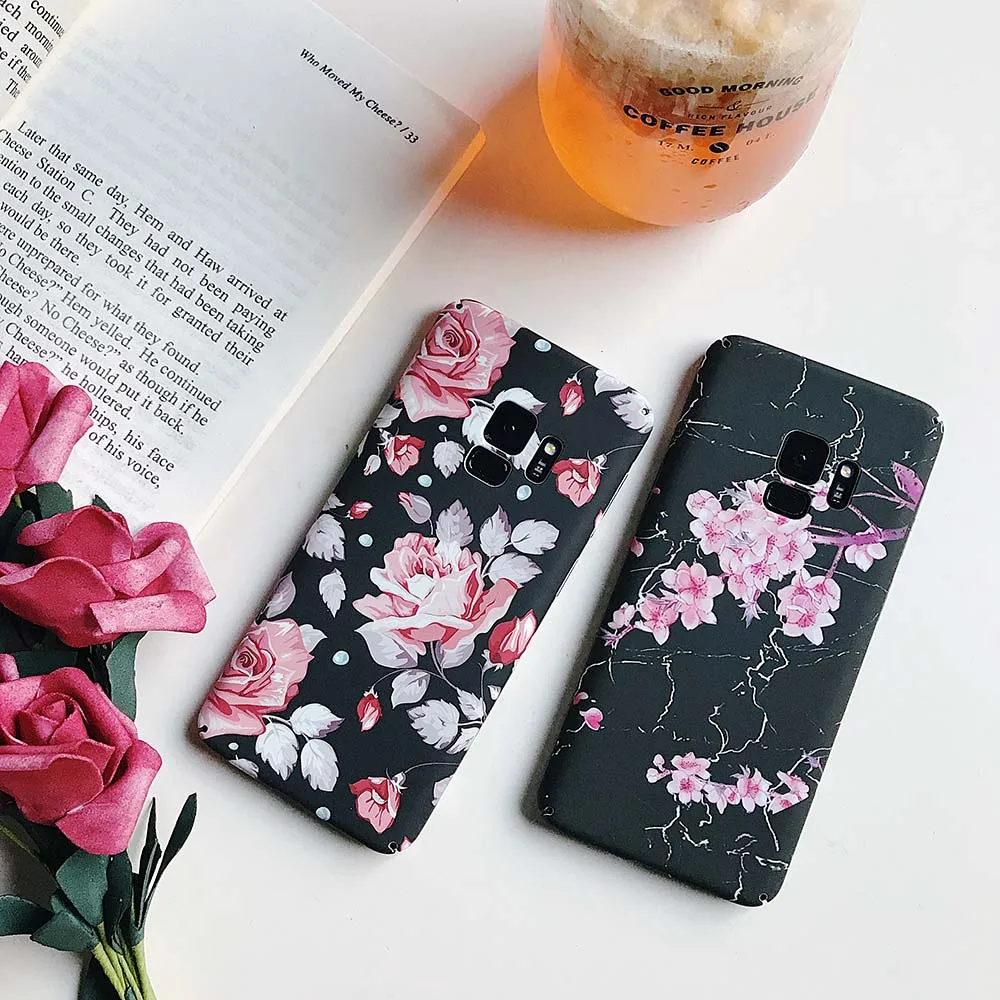 KISSCASE цветочный чехол для телефона Samsung S7 Edge S8 S9 Plus Note 8 9 Пластиковая Задняя крышка