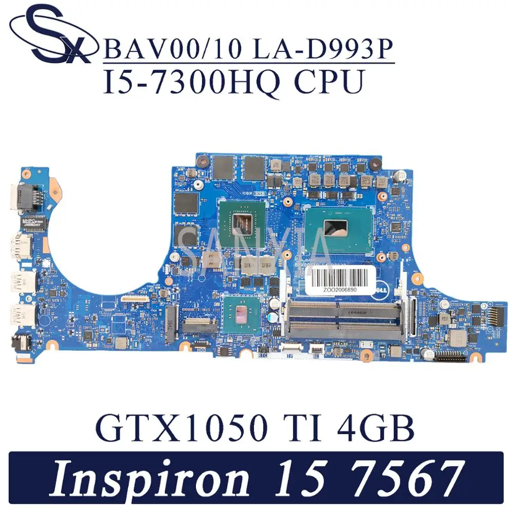 KEFU BAV00/10 LA-D993P материнская плата для ноутбука Dell Inspiron 15 игровая 7567 мастер