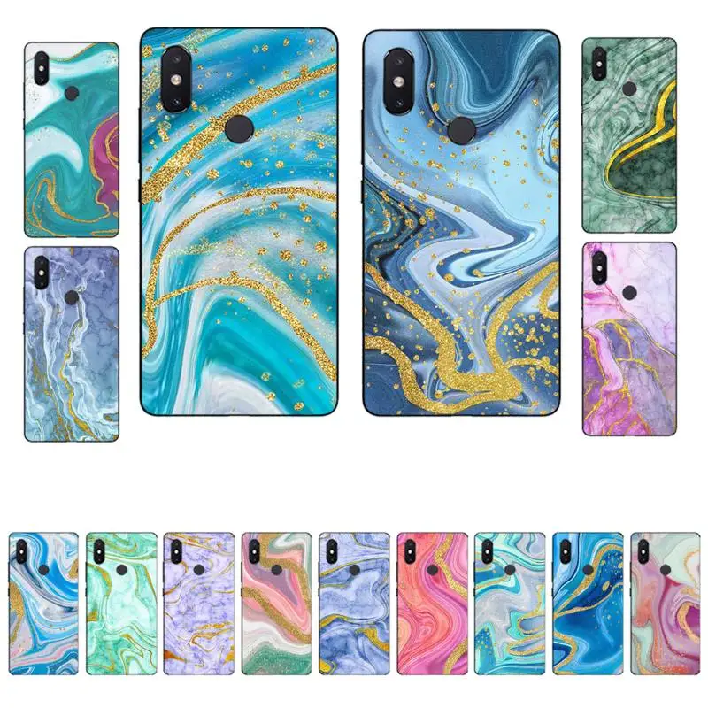 

Yinuoda Glitter Gradient Marble Texture Phone Case for Xiaomi mi 8 9 10 lite pro 9SE 5 6 X max 2 3 mix2s F1