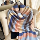 Женские дизайнерские шали из пашмиана с принтом, кашемировый шарф, зимний теплый женский толстый шарф, двусторонний платок, Женские палантины