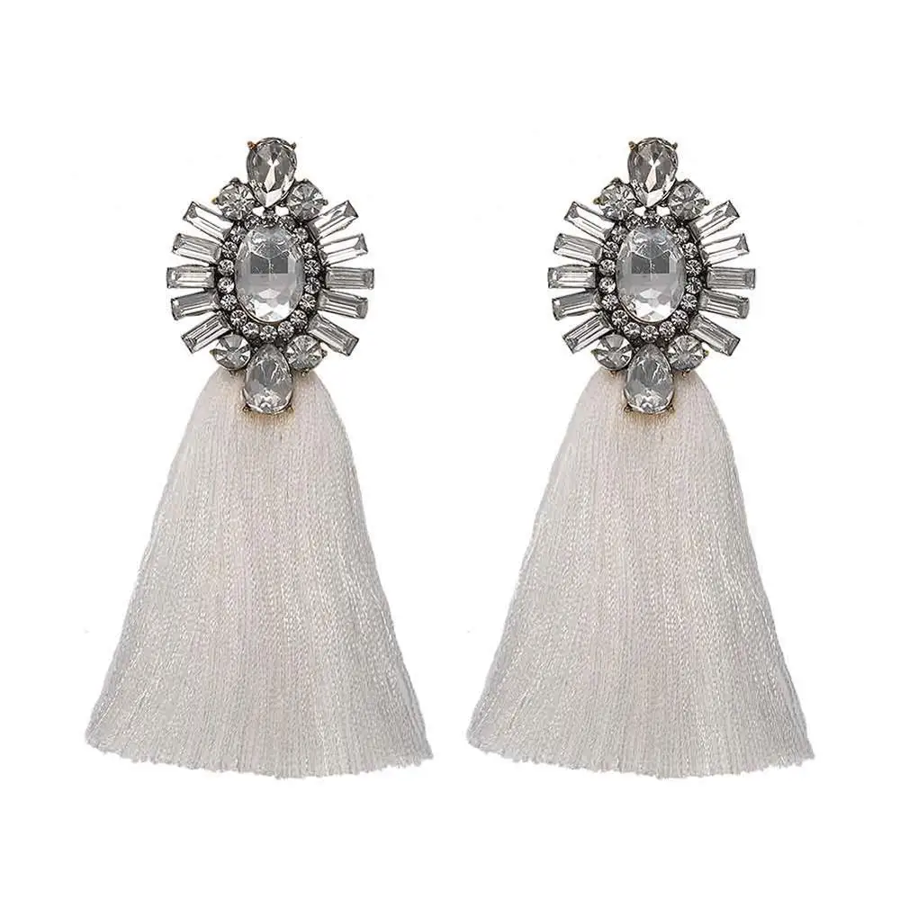 Dvacaman, Кристальные серьги с бахромой, Boho, ЭТНИЧЕСКАЯ подвеска, висячие серьги для женщин, вечерние, свадебные Висячие серьги, массивное ювелирное изделие - Окраска металла: 11