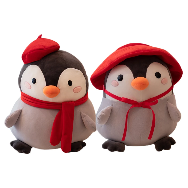 

cute plush penguin toy stuffed penguin plush wear hat kids toys birthday christmas gift