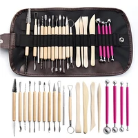 pottery clay sculpting tools 20pcs double sided polymer clay tools double ended dotting tool with carrying case bag for beginner