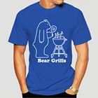 Забавные мужские футболки с принтом, рубашка с короткими рукавами, с рисунком медведя, гриля, Забавный ТВ-девиз, для барбекю, шуток, для новорожденных, выживших разведчиков 3569X