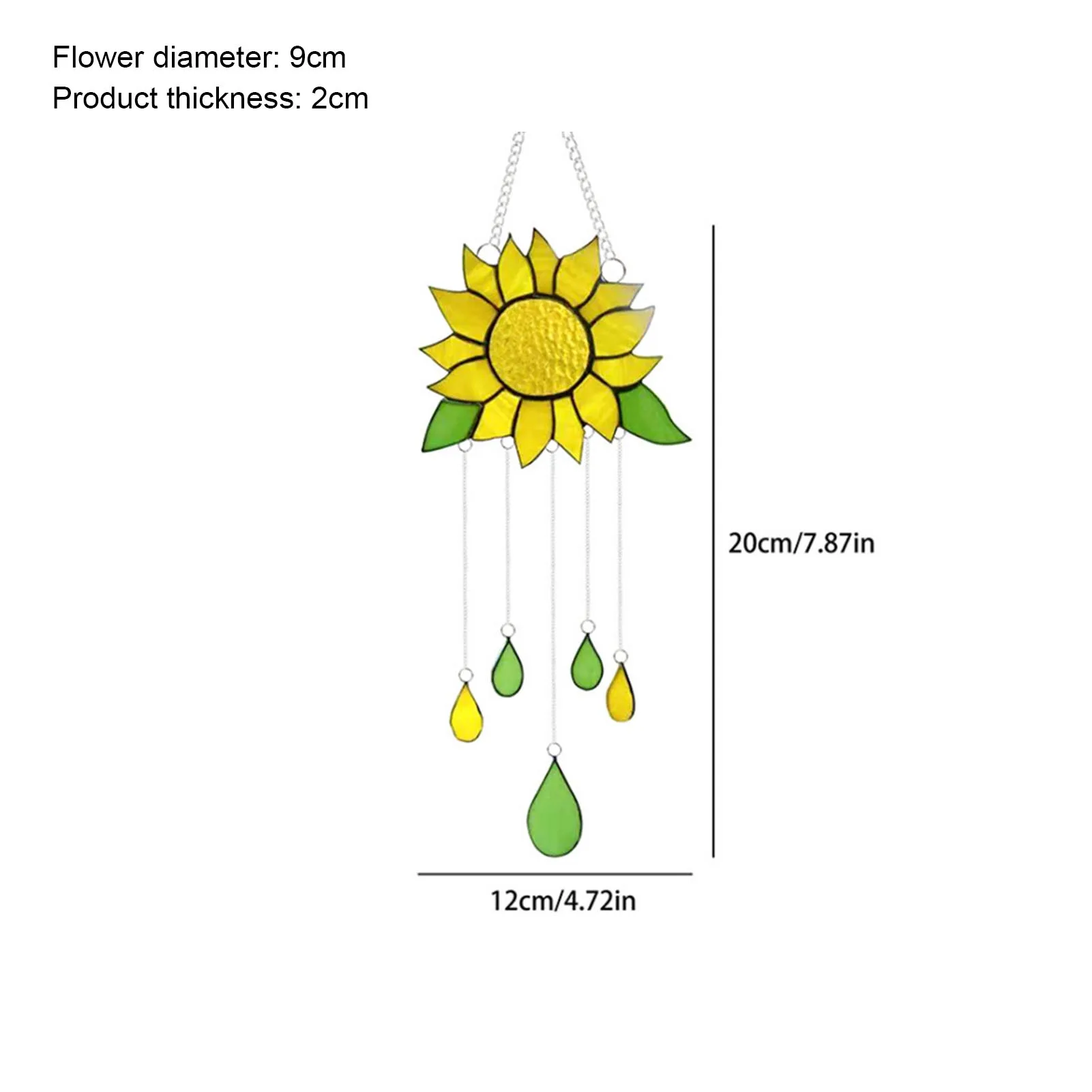 

Beautiful Stained Sunflower Window Hanging Panel Decoration Wind Chimes With Chain For Home Ornament Home Decor Ornaments