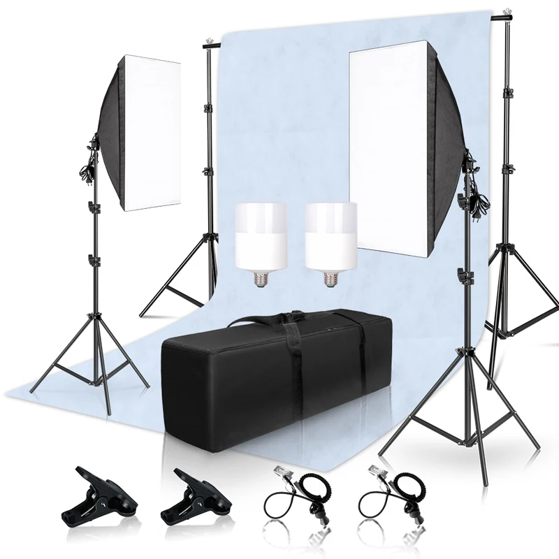 Софтбокс для студийной фотосъемки комплект освещения 20 Вт светодиодный лампочка