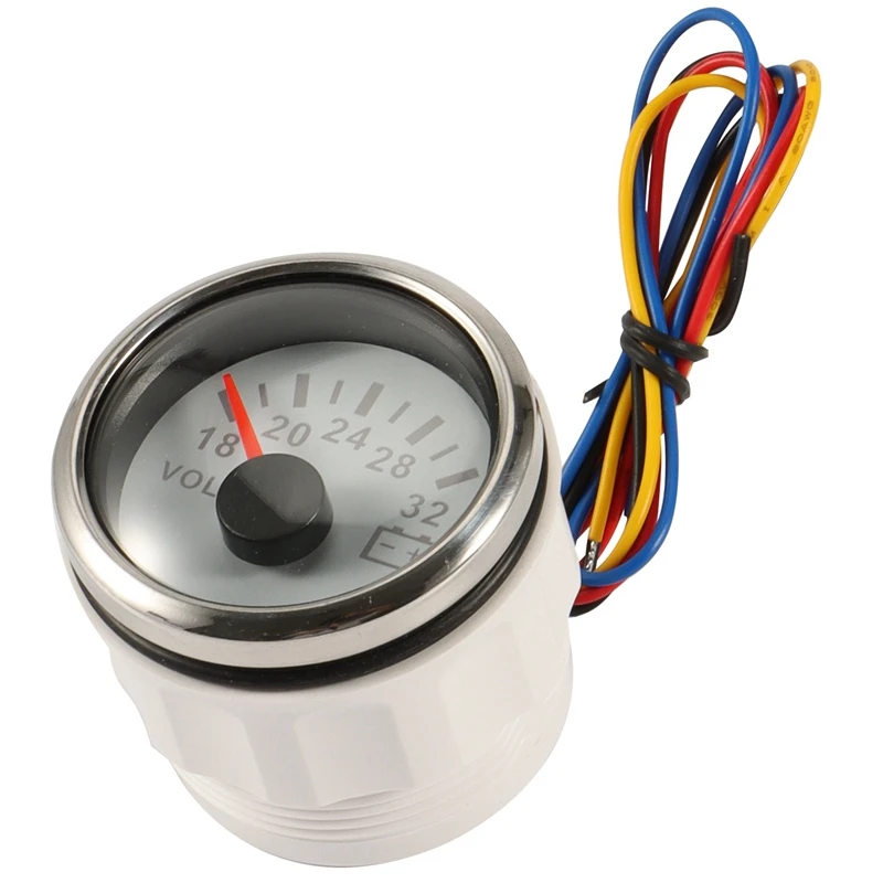 

Motorcycle Volt Meter Gauge 8-16 Volts Caravan Boat Marine Voltmeter Auto Replacement Parts Gauges White 52mm