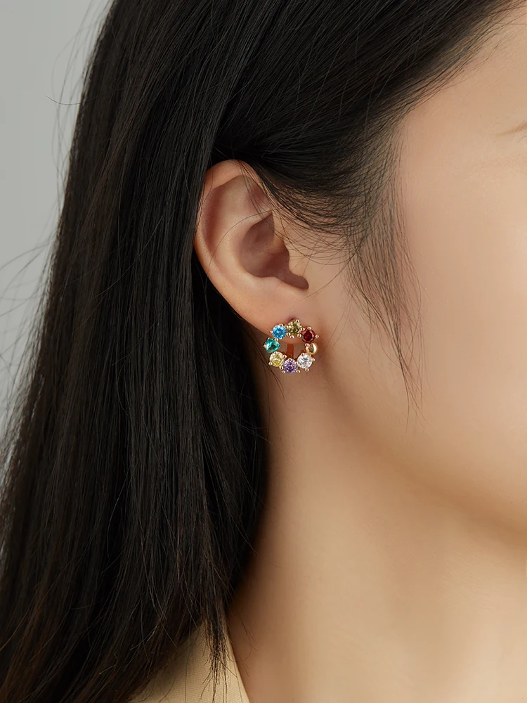 

INALIS Colors Earrings For Women Cubic Zirconia Design Stud Earring Fashion Jewelry Valentine's Day Gifts 2021 Trend Hot Sale