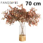 Осенний ветер, лист эвкалипта, комнатная настольная ваза для дома вечерние, подставка для цветов, украшение, искусственное шелковое растение, ветка из искусственных цветов