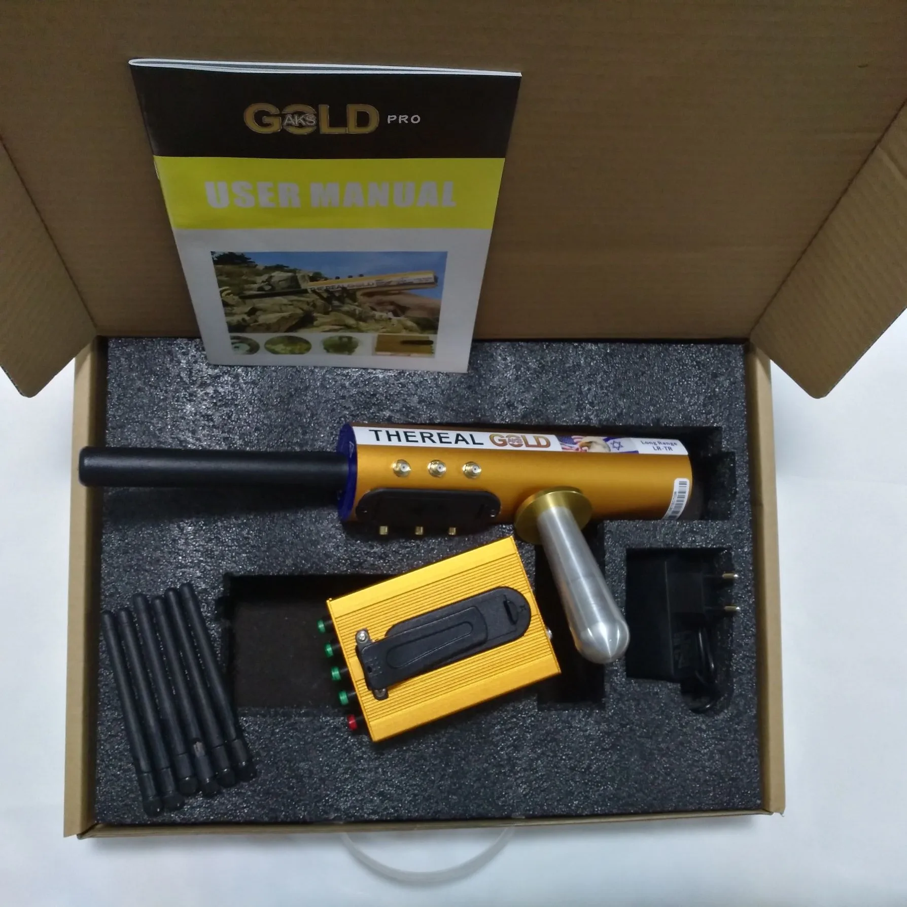Real Gold AKS 6 антенн со съемными батарейками 9 В для подземного обнаружения золота