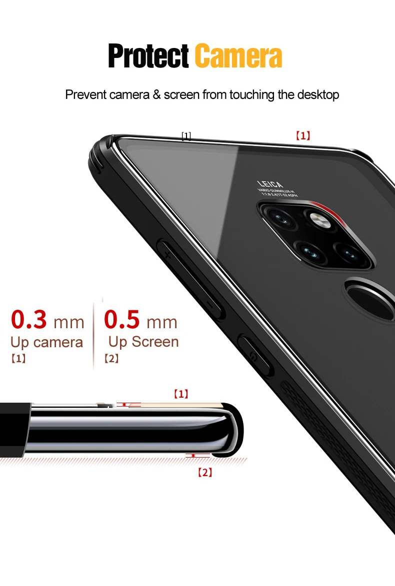 Чехол Vpower для huawei mate 20 Pro, прозрачный, закаленное стекло mate 20 mate 20 Pro, чехол, гладкая защитная крышка, оболочка