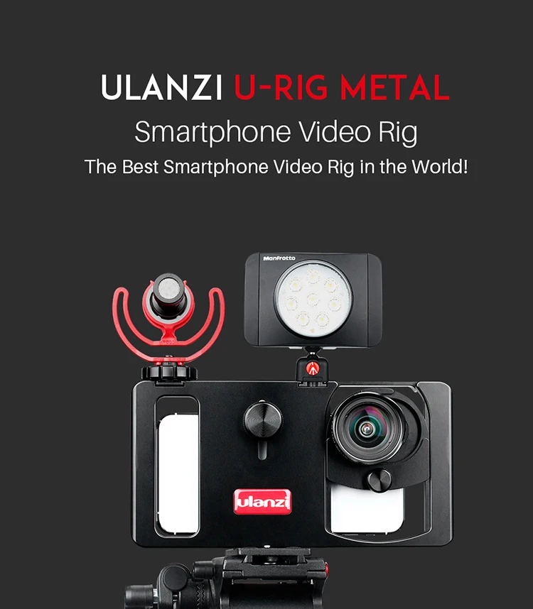 Ulanzi U-Rig металлический Ручной Стабилизатор для телефона, чехол для видеосъемки, кронштейн, стабилизатор для видеосъемки, для видеосъемки, видеосъемка, Youtube