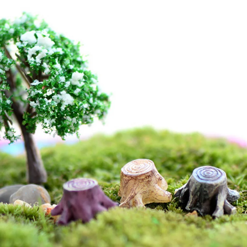 1PC Creative Miniature Landscape Ornaments Ecological Technology Bottl Tree Stump Decor Small Resin | Дом и сад