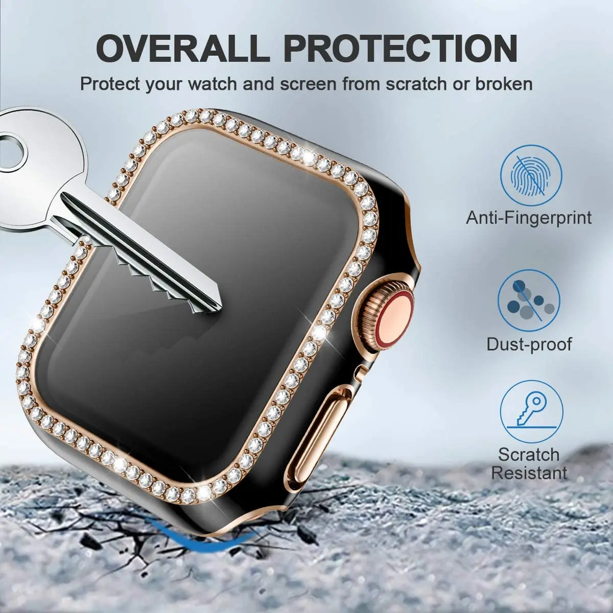 Шикарное стекло + крышка для Apple Watch чехол 40 мм 44 42 38 iWatch Φ Защита экрана iwatch series 3 4 5 6