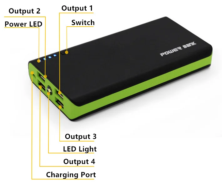 Новинка 4 USB-порта 2 А чехол для внешнего аккумулятора набор быстрой зарядки 6*18650
