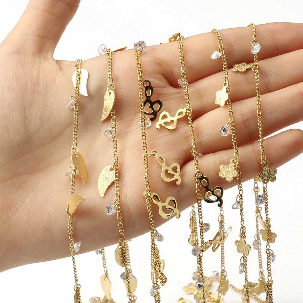 

1M Handmade Gold Color Wire Wrapped Rosary Oil Drop Chain For Jewelry Making DIY Bracelets Necklaces Waist Chains Accessories