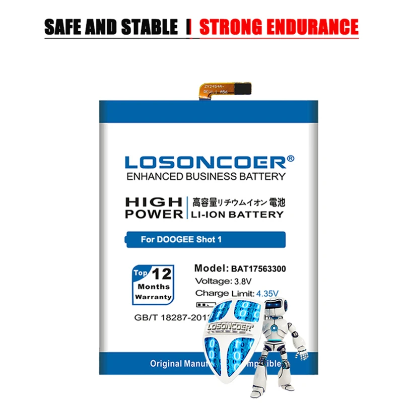 Аккумулятор LOSONCOER 4600 мАч BAT17563300 Для Doogee Shoot 1 Shot аккумулятор 5 дюйма для телефона +