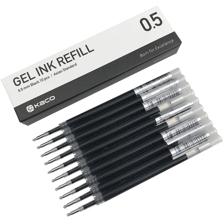 

Pure Gel Ink Refills for Retractable Gel Pens 0.5mm Fine Point Bullet Tip Pack of 10 for Writing Journaling Taking Notes School