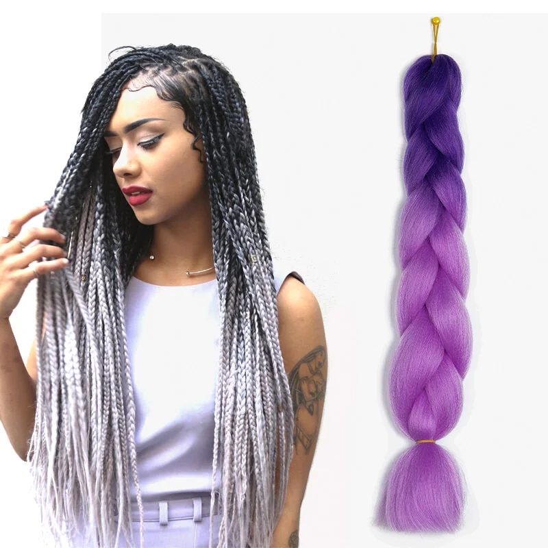 

Lelinta эффектом деграде (переход от темного к Jumbo, заплетённые волосы для увеличения объема, канекалон, синтетические косички, волосы, 24 дюйма 3 ...