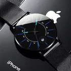 Часы наручные мужские кварцевые ультратонкие, роскошные модные деловые ультратонкие с сетчатым браслетом из нержавеющей стали, 2020
